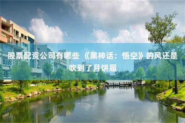 股票配资公司有哪些 《黑神话：悟空》的风还是吹到了月饼届